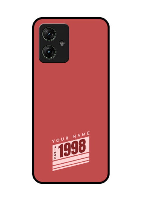 Motorola G64 5G Custom Glass Phone Case - Red Custom Year Of Birth Design