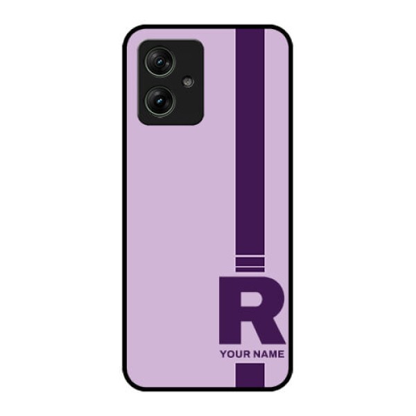 Motorola G64 5G Custom Glass Phone Case - Simple Dual Tone Stripe With Name Design Motorola G64 5G Custom Glass Phone Case - Simple Dual Tone Stripe With Name Design