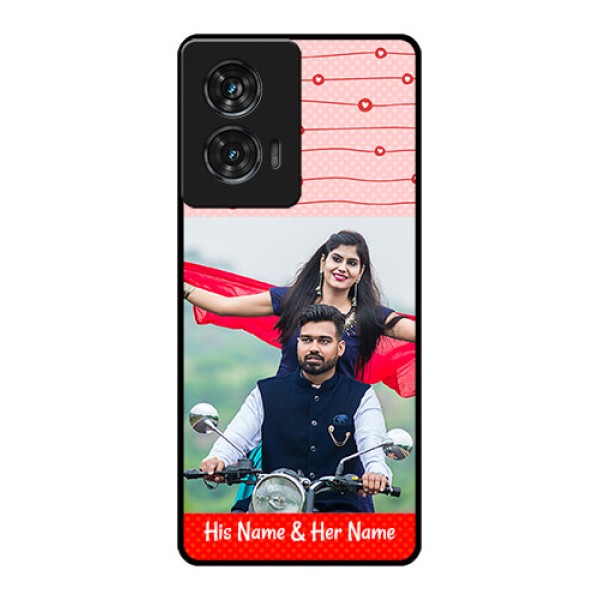 Motorola G96 5G Custom Glass Phone Case - Red Pattern Case Design