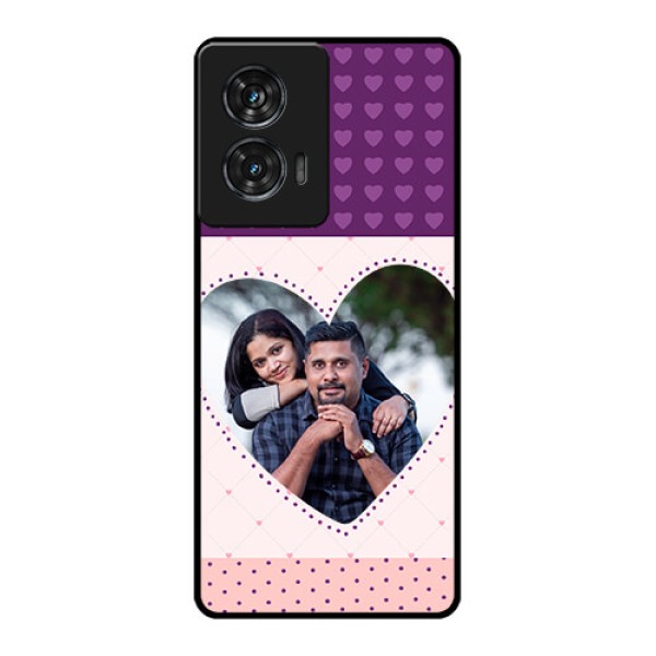 Motorola G96 5G Custom Glass Phone Case - Violet Love Dots Design