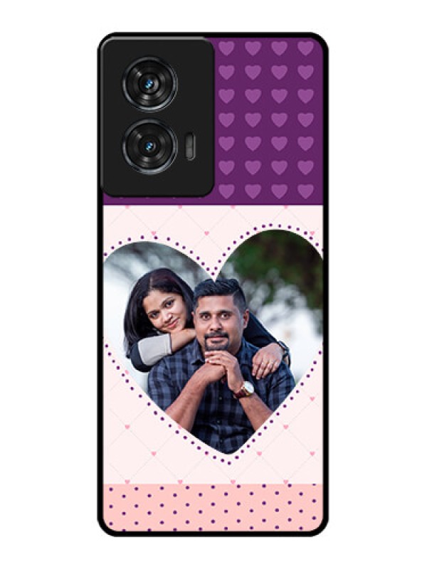 Custom Motorola G96 5G Custom Glass Phone Case - Violet Love Dots Design
