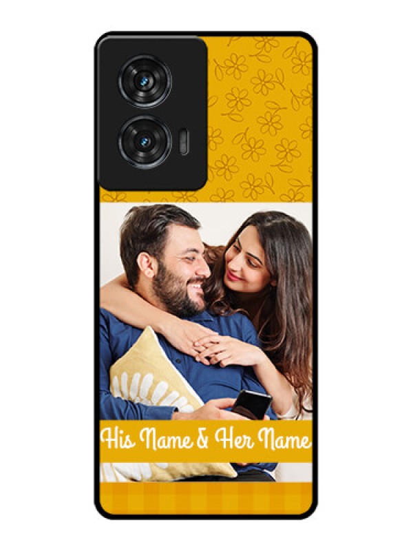 Custom Motorola G96 5G Custom Glass Phone Case - Yellow Floral Design