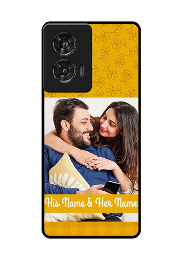 Motorola G96 5G Custom Glass Phone Case - Yellow Floral Design