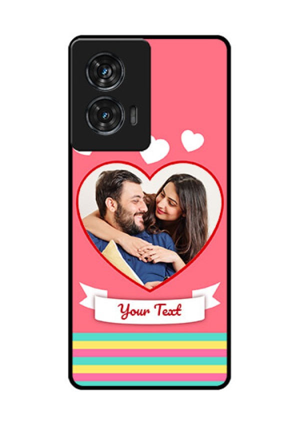 Motorola G96 5G Custom Glass Phone Case - Love Shapes Doodle Design