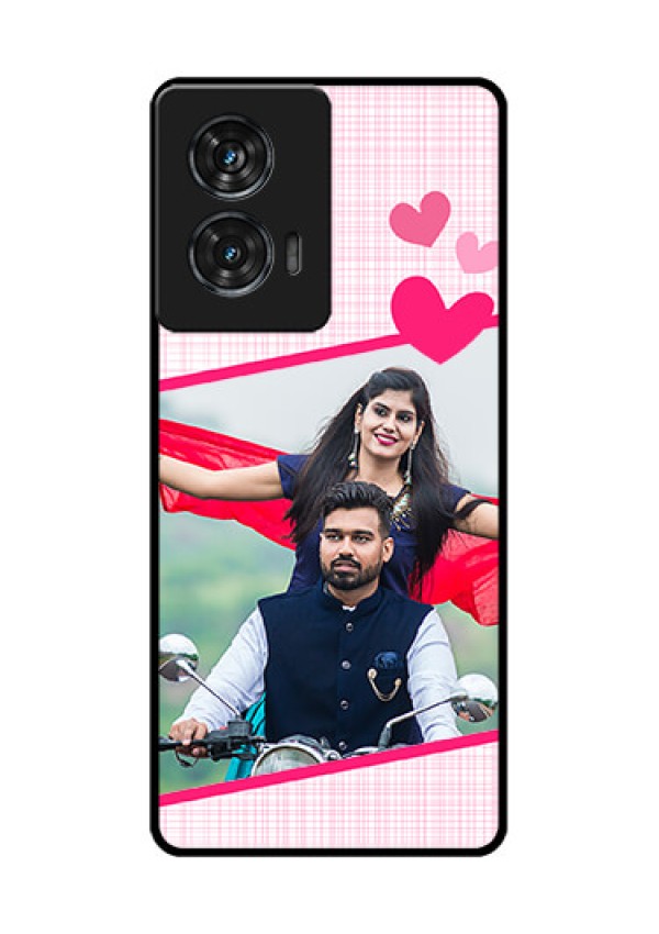 Motorola G96 5G Custom Glass Phone Case - Love Shape Heart Design
