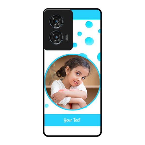 Motorola G96 5G Custom Glass Phone Case - Blue Bubbles Pattern Design