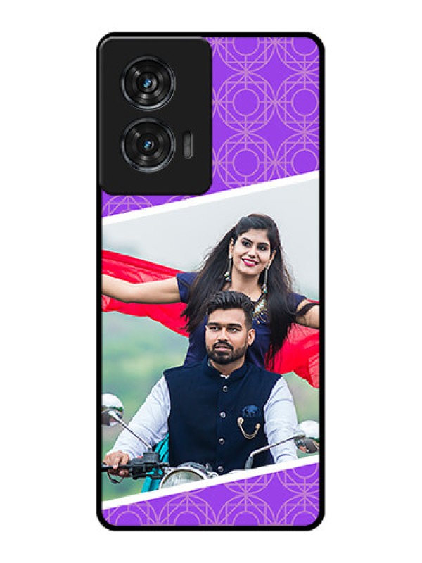 Custom Motorola G96 5G Custom Glass Phone Case - Violet Color Pattern Design