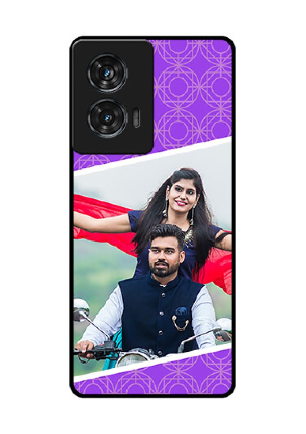 Motorola G96 5G Custom Glass Phone Case - Violet Color Pattern Design