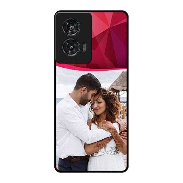 Motorola G96 5G Custom Glass Phone Case - Red Abstract Design