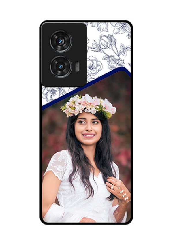 Motorola G96 5G Custom Glass Phone Case - Classy Floral Design