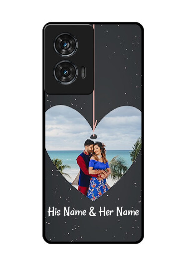 Motorola G96 5G Custom Glass Phone Case - Hanging Heart Design