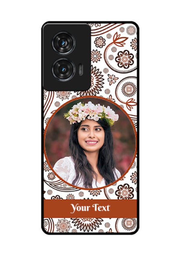 Motorola G96 5G Custom Glass Phone Case - Abstract Flower Design
