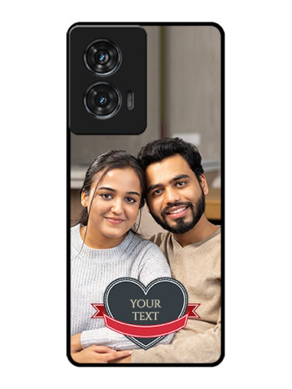 Custom Motorola G96 5G Custom Glass Phone Case - Just Married Couple Design