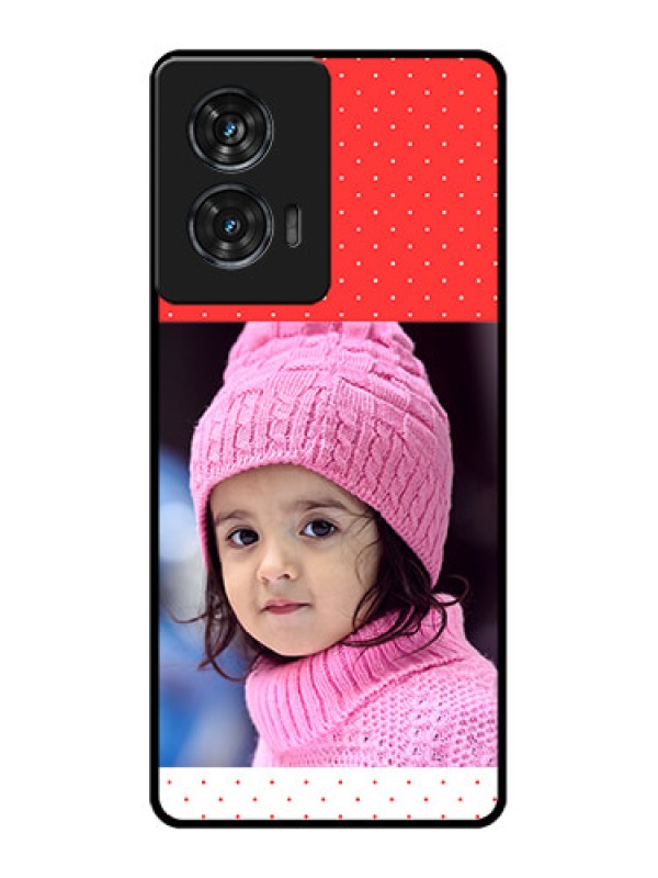 Custom Motorola G96 5G Custom Glass Phone Case - Red Pattern Design