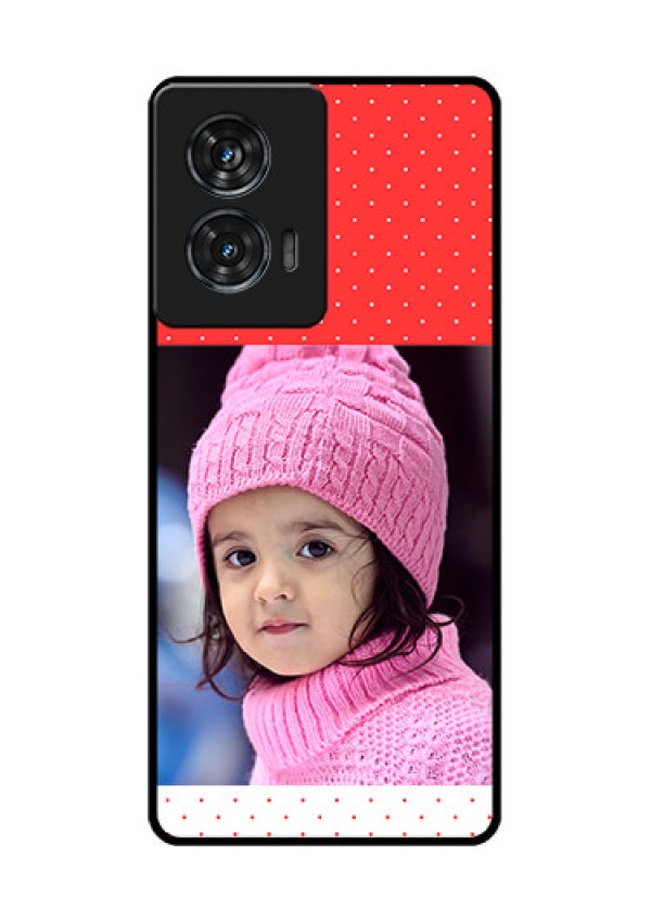 Motorola G96 5G Custom Glass Phone Case - Red Pattern Design