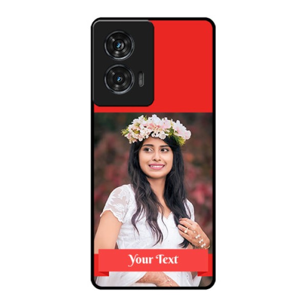 Motorola G96 5G Custom Glass Phone Case - Simple Red Color Design Motorola G96 5G Custom Glass Phone Case - Simple Red Color Design