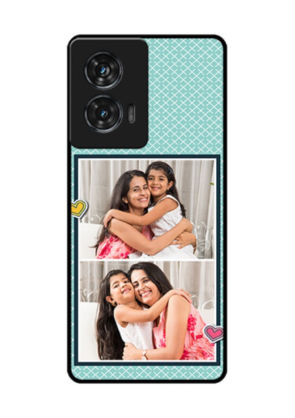 Motorola G96 5G Custom Glass Phone Case - 2 Image Holder With Pattern Design