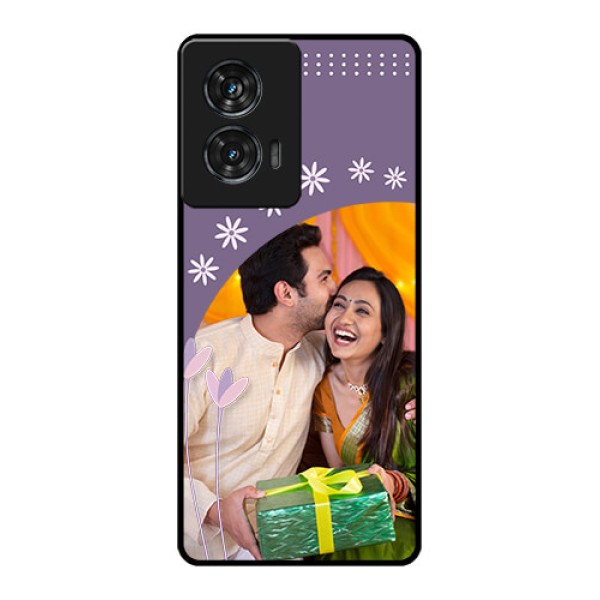 Motorola G96 5G Custom Glass Phone Case - Lavender Flowers Design