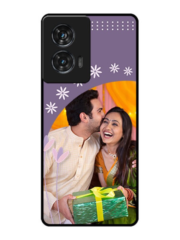 Custom Motorola G96 5G Custom Glass Phone Case - Lavender Flowers Design