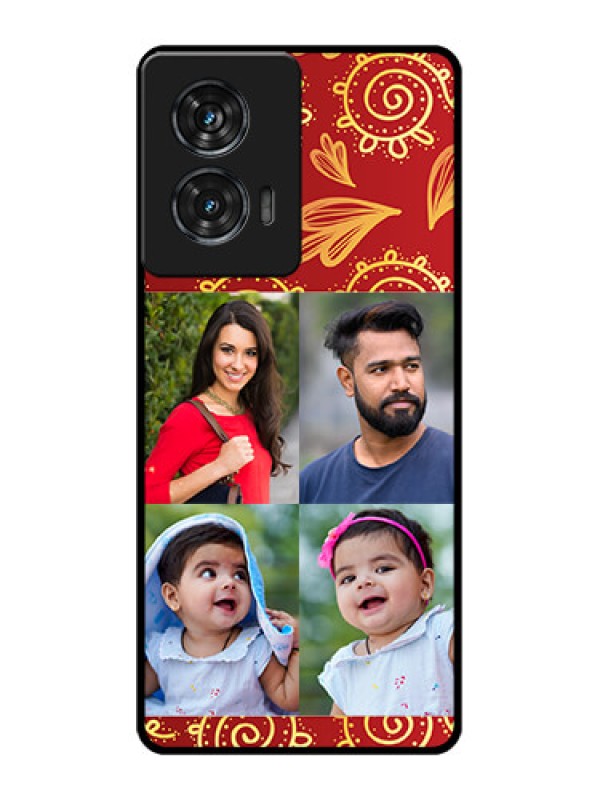 Custom Motorola G96 5G Custom Glass Phone Case - 4 Image Traditional Design