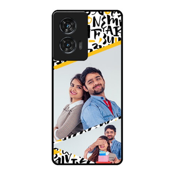 Motorola G96 5G Custom Glass Phone Case - Letters Pattern Design