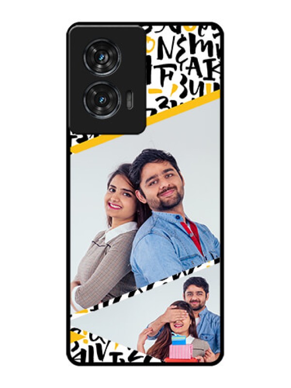 Custom Motorola G96 5G Custom Glass Phone Case - Letters Pattern Design