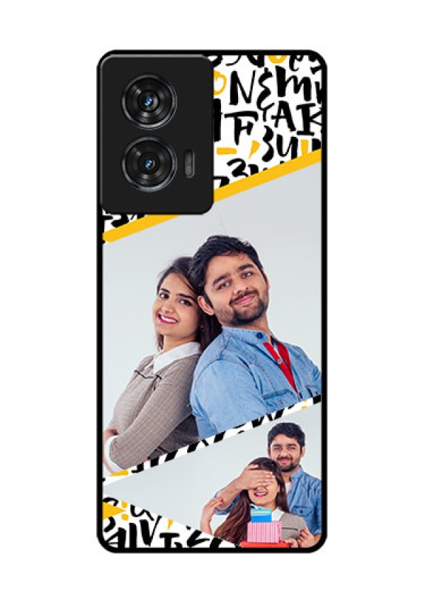 Motorola G96 5G Custom Glass Phone Case - Letters Pattern Design