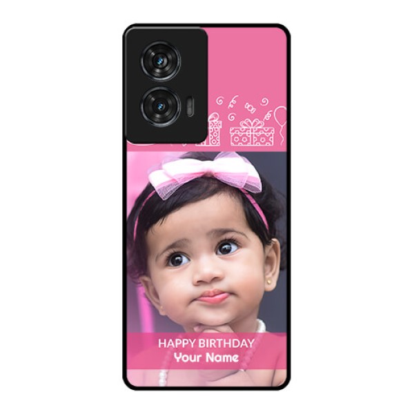 Motorola G96 5G Custom Glass Phone Case - With Birthday Line Art Design