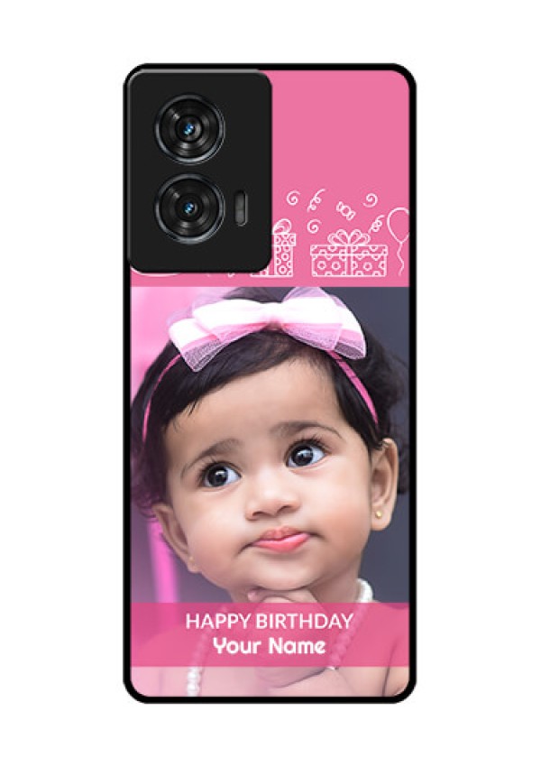 Motorola G96 5G Custom Glass Phone Case - With Birthday Line Art Design
