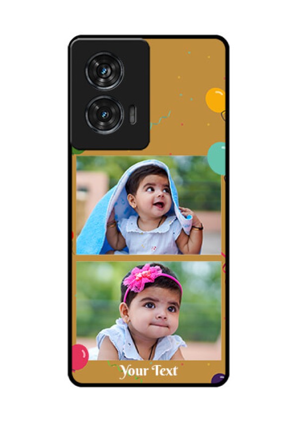 Motorola G96 5G Custom Glass Phone Case - Image Holder With Birthday Celebrations Design