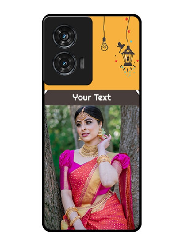 Custom Motorola G96 5G Custom Glass Phone Case - With Family Picture And Icons