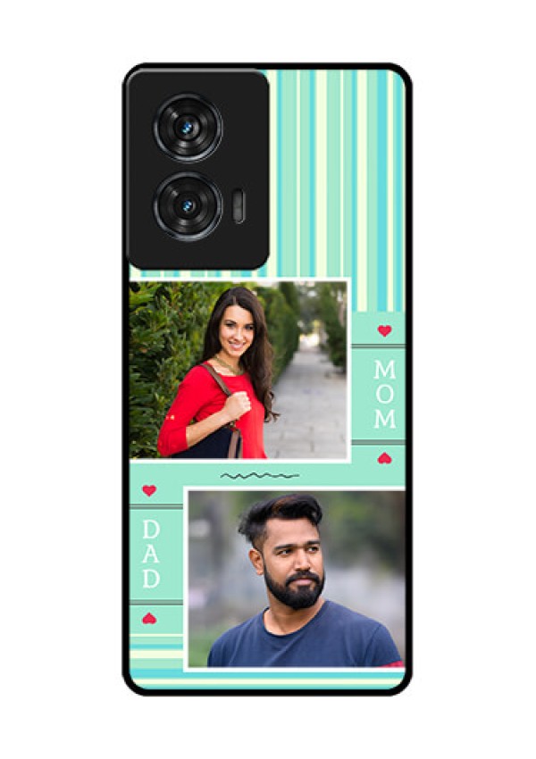 Motorola G96 5G Custom Glass Phone Case - Mom & Dad Pic Design