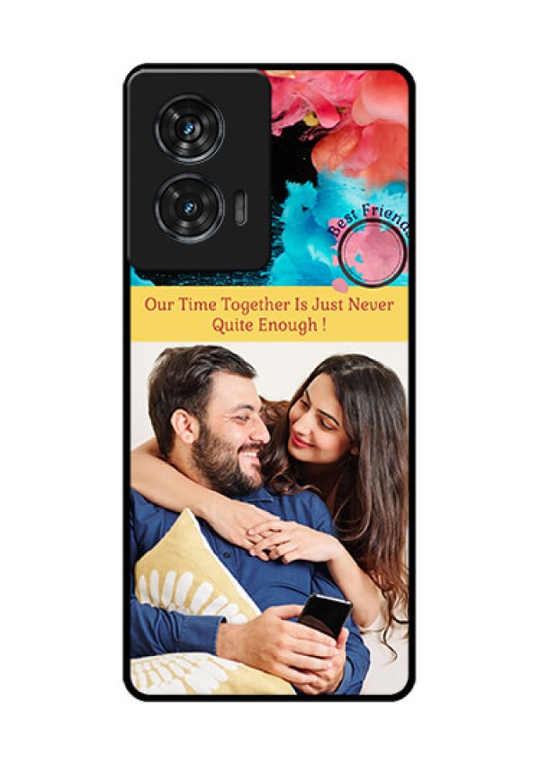 Motorola G96 5G Custom Glass Phone Case - Quote With Acrylic Painting Design