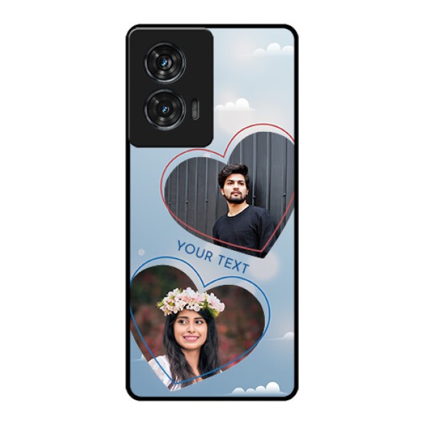 Motorola G96 5G Custom Glass Phone Case - Blue Color Couple Design Motorola G96 5G Custom Glass Phone Case - Blue Color Couple Design