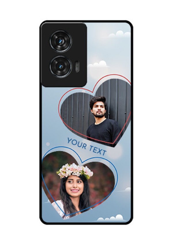 Motorola G96 5G Custom Glass Phone Case - Blue Color Couple Design
