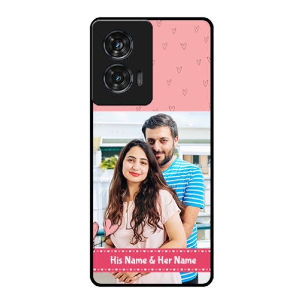 Motorola G96 5G Custom Glass Phone Case - Love Design Peach Color Motorola G96 5G Custom Glass Phone Case - Love Design Peach Color