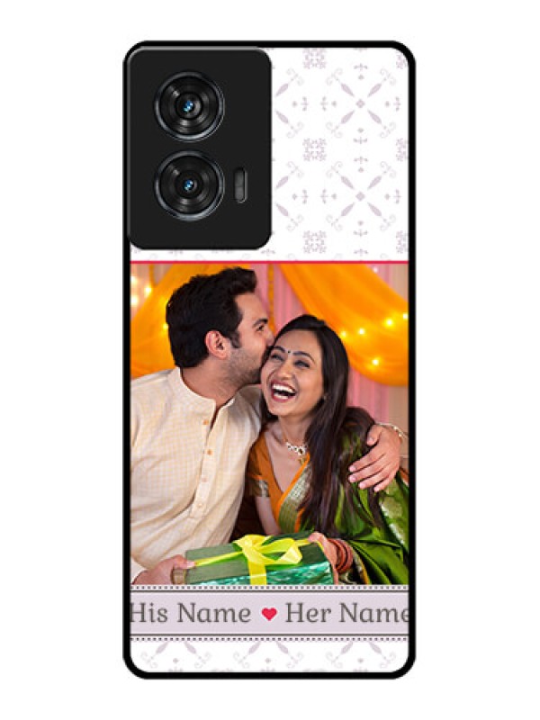 Custom Motorola G96 5G Custom Glass Phone Case - With Photo And Ethnic Design