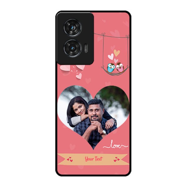 Motorola G96 5G Custom Glass Phone Case - Peach Color Love Design Motorola G96 5G Custom Glass Phone Case - Peach Color Love Design