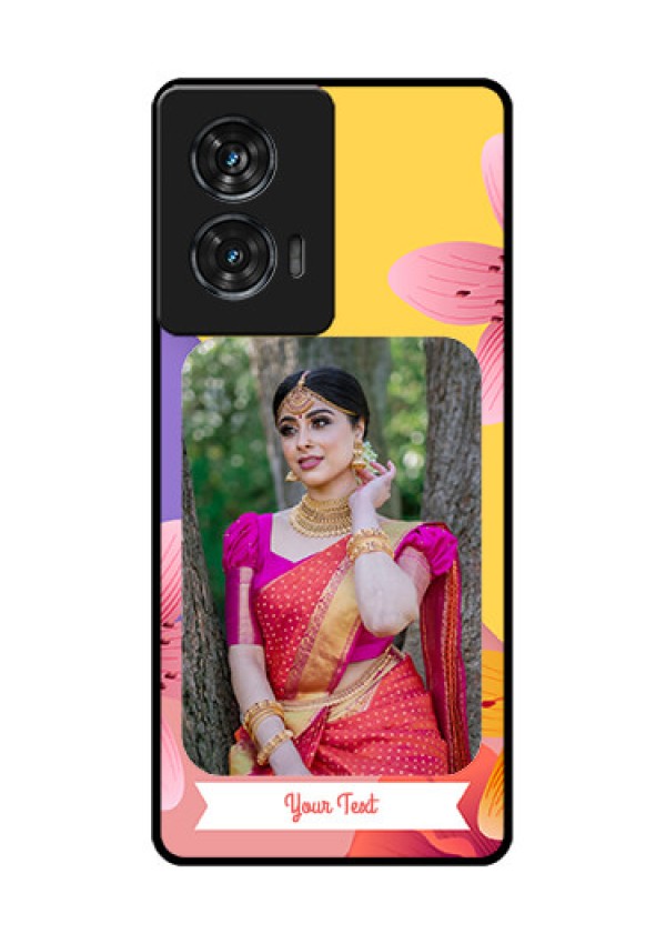 Motorola G96 5G Custom Glass Phone Case - 3 Image With Vintage Floral Design