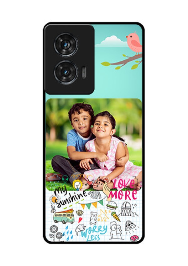Motorola G96 5G Custom Glass Phone Case - Doodle Love Design