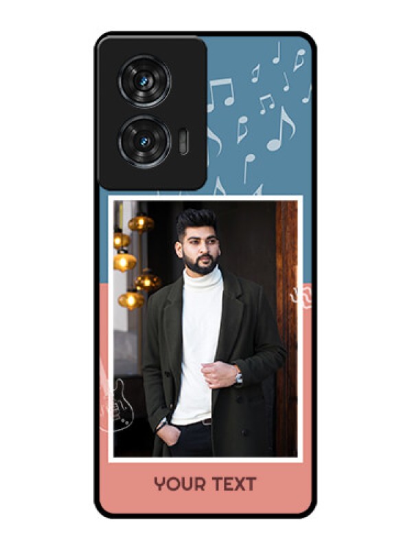 Custom Motorola G96 5G Custom Glass Phone Case - With Color Musical Note Design