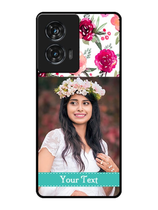 Custom Motorola G96 5G Custom Glass Phone Case - Water Colors Floral Design