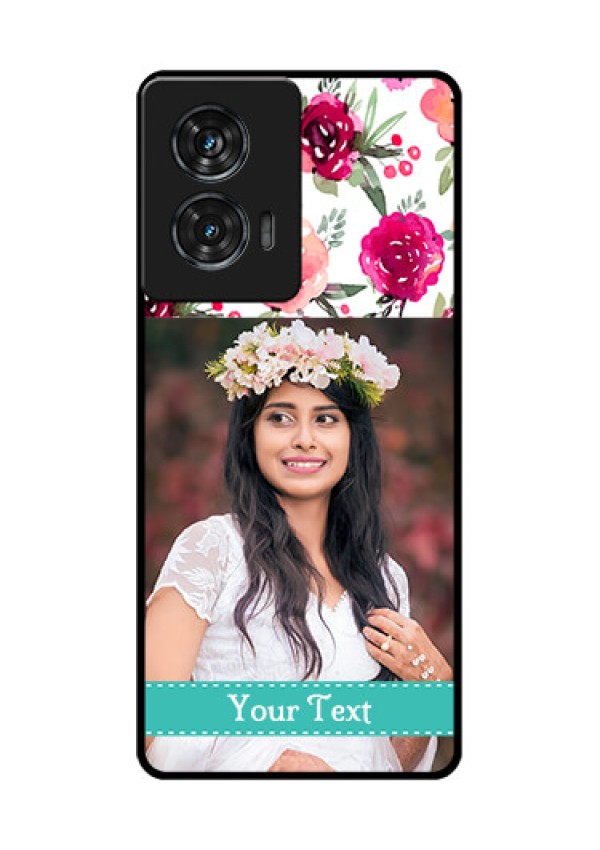 Motorola G96 5G Custom Glass Phone Case - Water Colors Floral Design