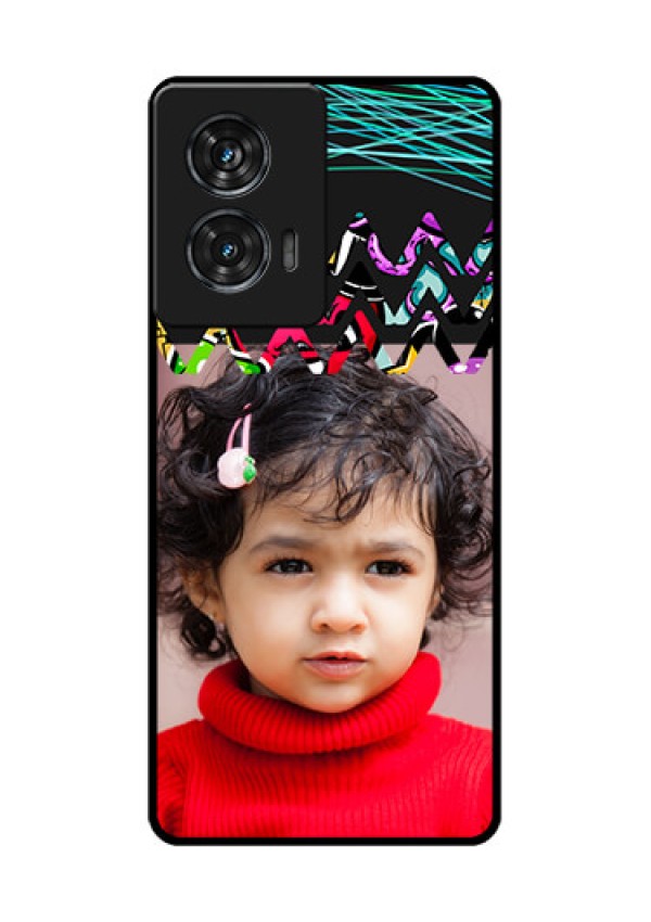 Motorola G96 5G Custom Glass Phone Case - Neon Abstract Design