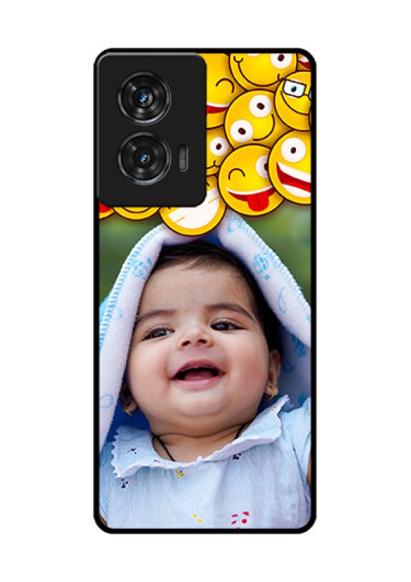 Motorola G96 5G Custom Glass Phone Case - With Smiley Emoji Design