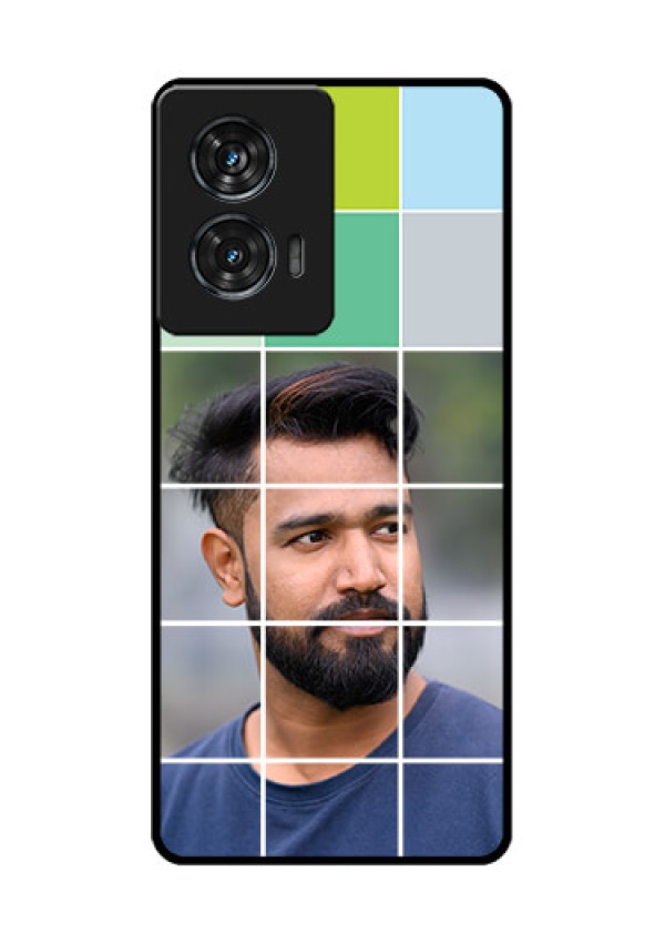 Motorola G96 5G Custom Glass Phone Case - With White Box Pattern
