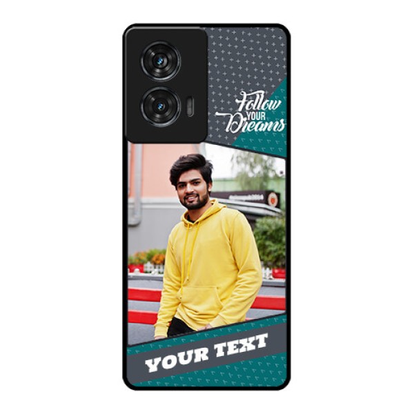 Motorola G96 5G Custom Glass Phone Case - Background Pattern Design With Quote