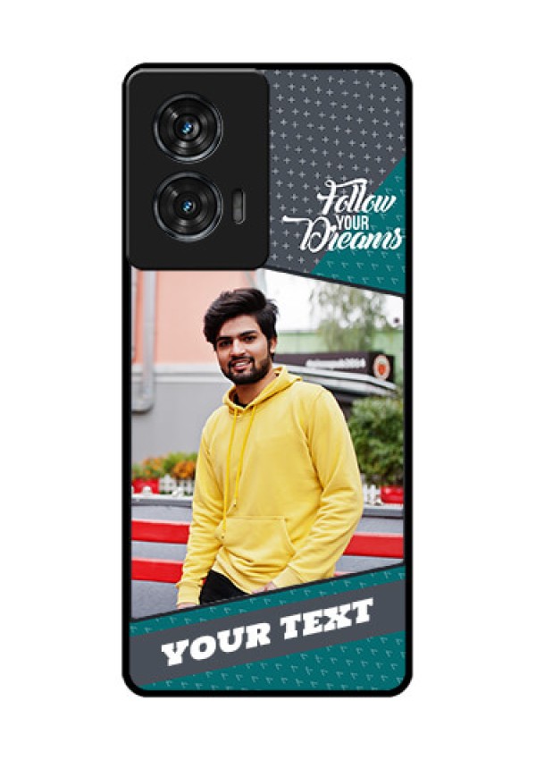 Motorola G96 5G Custom Glass Phone Case - Background Pattern Design With Quote