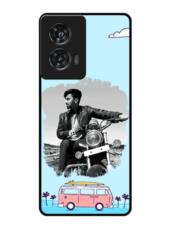 Custom Motorola G96 5G Custom Glass Phone Case - Travel & Adventure Design