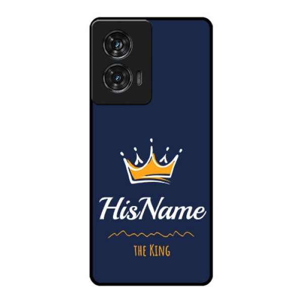 Motorola G96 5G Custom Glass Phone Case - King With Name Design Motorola G96 5G Custom Glass Phone Case - King With Name Design